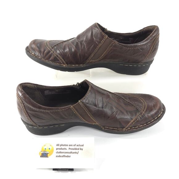 Clarks Bendables Zip Up Casual Leather Shoe Womens Size 9 N 67665 Brown - Picture 4 of 9